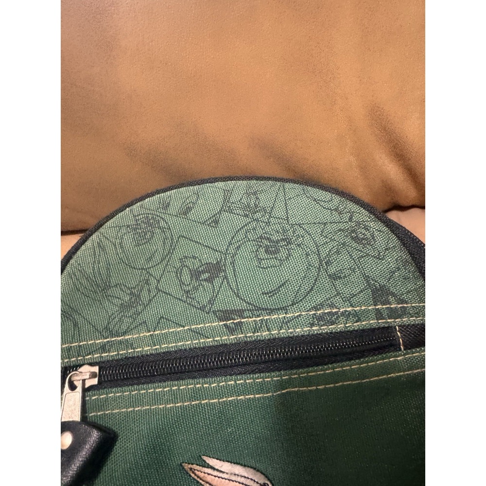 Vintage Looney Tunes Bugs Bunny Embroidered Green Backpack Purse Mini 1997 Black - Picture 3 of 15